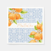 リトルかわいこちゃん |柑橘系地中海のタイルかわいい スタンダードカクテルナプキン (正面)