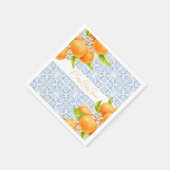 リトルかわいこちゃん |柑橘系地中海のタイルかわいい スタンダードカクテルナプキン (角)