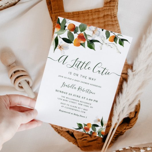 リトルかわいこちゃん |柑橘類の赤ちゃんシャワー 招待状