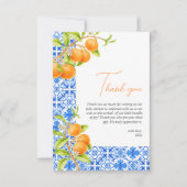 リトルかわいこちゃん 美容ブルーのタイル&柑橘類 サンキューカード (正面)