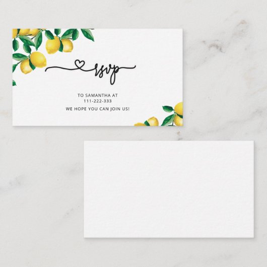 リトルかわいこちゃんRSVP エンクロージャーカード (正面/裏面)