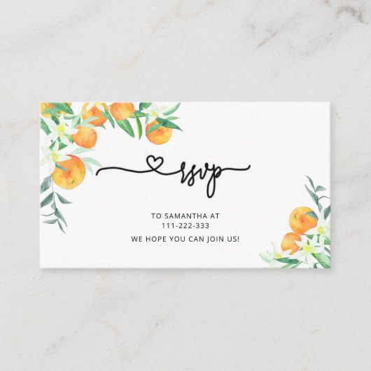 リトルかわいこちゃんRSVP エンクロージャーカード (正面)