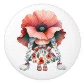 リトルかわいらしオレンジフローラガール格言 セラミックノブ (正面)