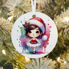 リトルかわいらしバレリナパーソナライズされたクリスマス メタルオーナメント