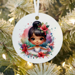 リトルかわいらしバレリナパーソナライズされたクリスマス メタルオーナメント