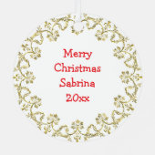 リトルかわいらしバレリナパーソナライズされたクリスマス メタルオーナメント (裏面)