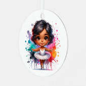 リトルかわいらしバレリナパーソナライズされたクリスマス メタルオーナメント (正面左)
