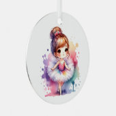 リトルかわいらしバレリナパーソナライズされたクリスマス メタルオーナメント (正面右)