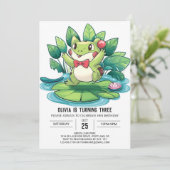 リトルかわいらしフロッグデジタル誕生日 招待状 (スタンド正面)