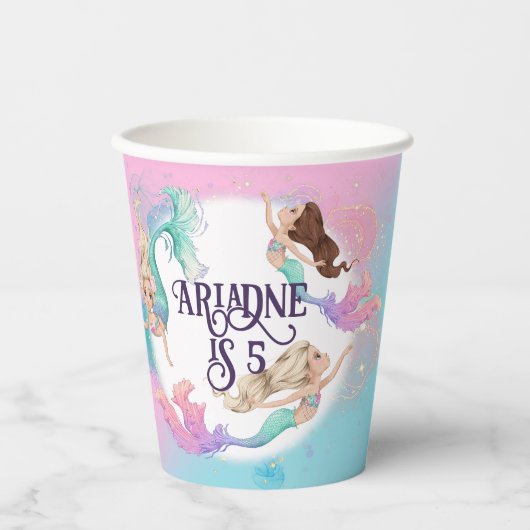 リトルかわいらしマーメイド紙カップ 紙コップ (正面)