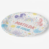 リトルかわいらしユニコーン紙プレート ペーパープレート (アングル)