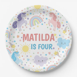 リトルかわいらしユニコーン紙プレート ペーパープレート