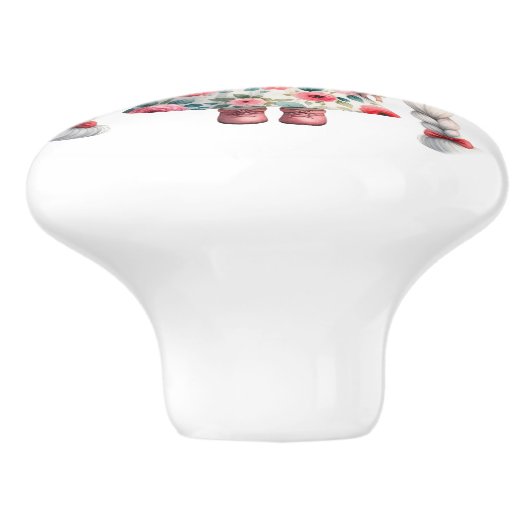 リトルかわいらしレッドフローラガール格言 セラミックノブ (側面)