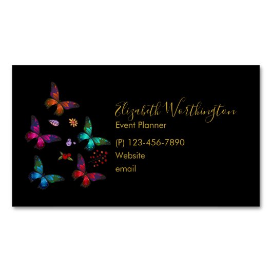 リトルかわいらし蝶プロフェッショナル マグネット名刺 (正面)