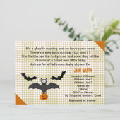 リトルこうもりハロウィーンベビーシャワー招待状カード 招待状 (スタンド正面)