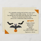 リトルこうもりハロウィーンベビーシャワー招待状カード 招待状 (正面/裏面)