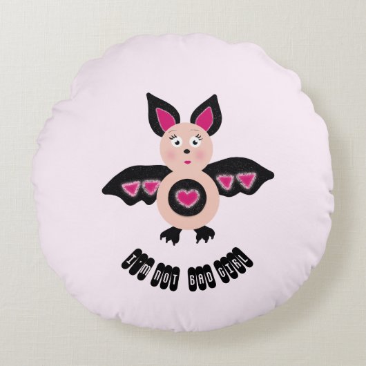 リトルこうもり女 ラウンドクッション (正面)