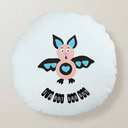 リトルこうもり少年 ラウンドクッション (正面)