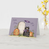 リトルこうもり – グリーティングカード (黄色い花)