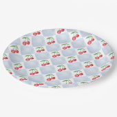 リトルさくらんぼオンザウェイブルー男の赤ちゃんシャワー ペーパープレート (アングル)