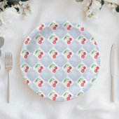 リトルさくらんぼオンザウェイブルー男の赤ちゃんシャワー ペーパープレート