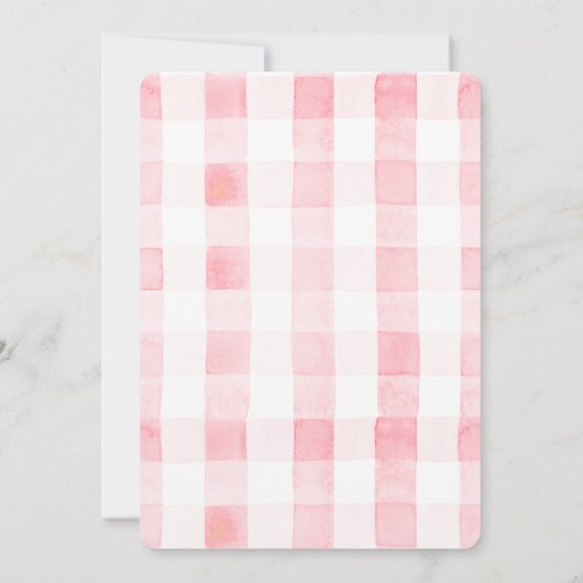 リトルさくらんぼオントップリボンジンガム1st誕生日 招待状 (裏面)