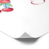 リトルさくらんぼブルーボウベビーシャワーウェルカム ポスター (角)