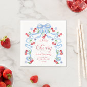 リトルさくらんぼボーイブルーボウコケットベビーシャワー スタンダードカクテルナプキン (インサイチュ)