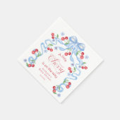 リトルさくらんぼボーイブルーボウコケットベビーシャワー スタンダードカクテルナプキン (角)