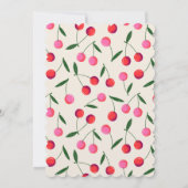 リトルさくらんぼレトロガールベビーシャワー招待状:アイボリー 招待状 (裏面)