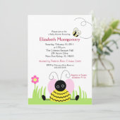 リトルのまわりにベビーシャワー5x7 招待状 (スタンド正面)