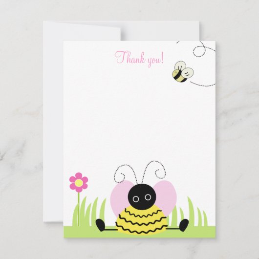 リトルのまわりに4x5フラットありがとうご注意 ノートカード (正面)