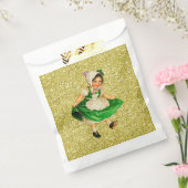 リトルアイリッシュガールイングリーンドレス金ゴールドフェイクグリッター フェイバーバッグ (封をした状態)