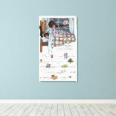 リトルアウェイクンガールスピースサンタアンドスリー キャンバスプリント (インサイチュ (ウッドフロア))