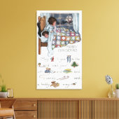 リトルアウェイクンガールスピースサンタアンドスリー キャンバスプリント (インサイチュ (リビング))