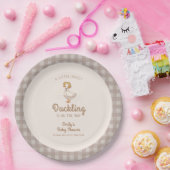 リトルアクリングファームハウスギンガムベビーシャワー ペーパープレート (パーティー)