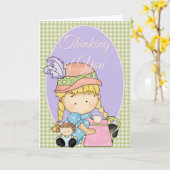 リトルアグナス考えるガールのグリーティングカード6 カード (黄色い花)