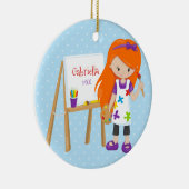 リトルアパーソナライズされたーティストクリスマス飾り セラミックオーナメント (右)