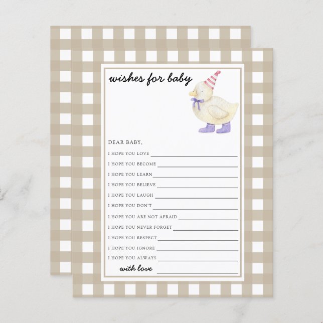 リトルアヒルの赤ちゃんシャワーベビー (正面/裏面)