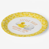 リトルアヒル孵化すぐに赤ちゃんシャワー招待状 ペーパープレート (アングル)