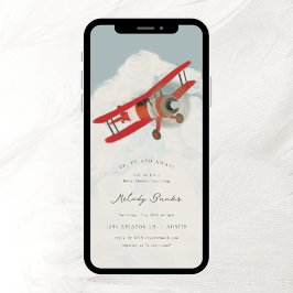 リトルアビエーターベビーシャワー 招待状