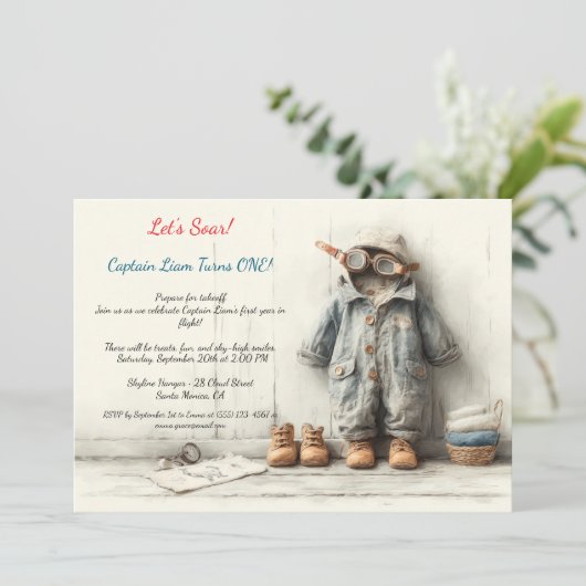 リトルアビエーター1st誕生日パーティー 招待状 (スタンド正面)