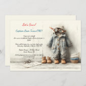 リトルアビエーター1st誕生日パーティー 招待状 (正面/裏面)