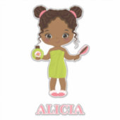 リトルアフリカンアメリカンスパガールビニールステッカー シール (正面)