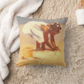 リトルアフリカンガールオンビーチ クッション (ブランケット)