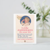 リトルアメリカン：クリーンプレートクラブWWIポスター ポストカード (スタンド正面)