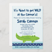 リトルアリゲーターボーイベビーシャワー招待状 招待状 (正面/裏面)