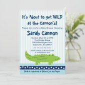 リトルアリゲーター 男の子ベビーシャワー招待状 招待状 (スタンド正面)