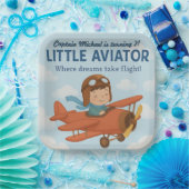 リトルアヴィエーターかわいい赤い飛行機広場9" ペーパープレート (パーティー)