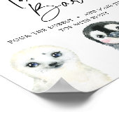 リトルアークティックベビーシャワーミモサバー標識 ポスター (角)